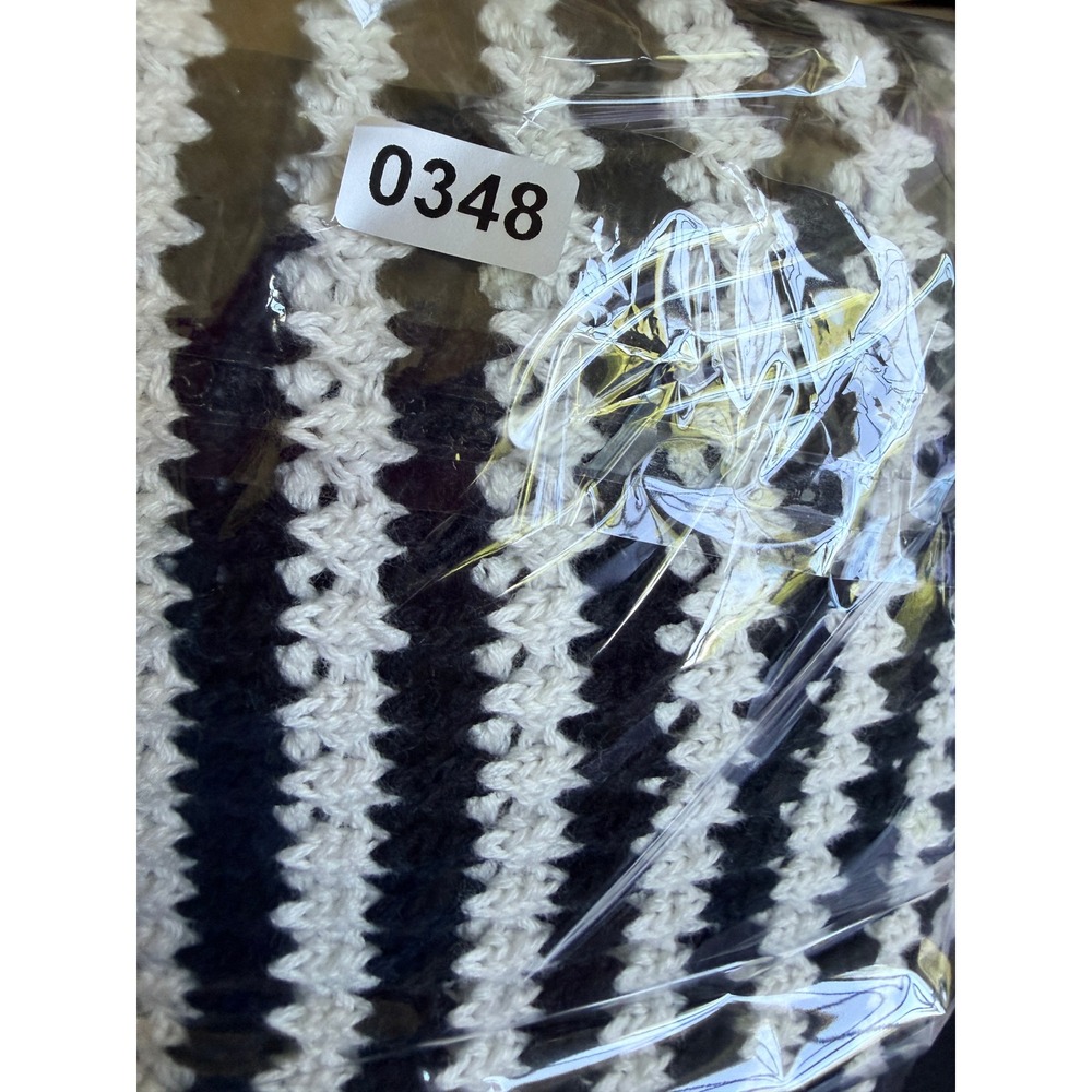 Abercrombie & Fitch Crochet Knit Black White Striped Maxi Dress Size M - Picture 6 of 6